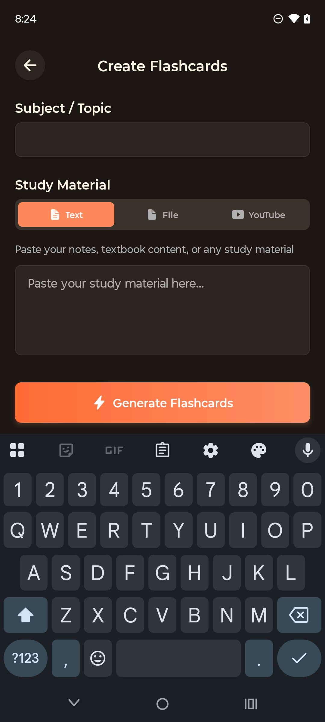 Smart flashcard creation
